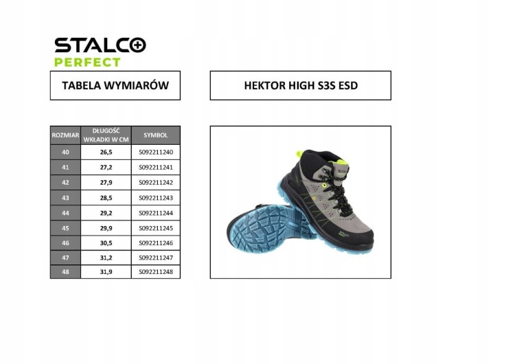 Trzewik HEKTOR HIGH S3S ESD roz.43 STALCO PERFECT S092211243