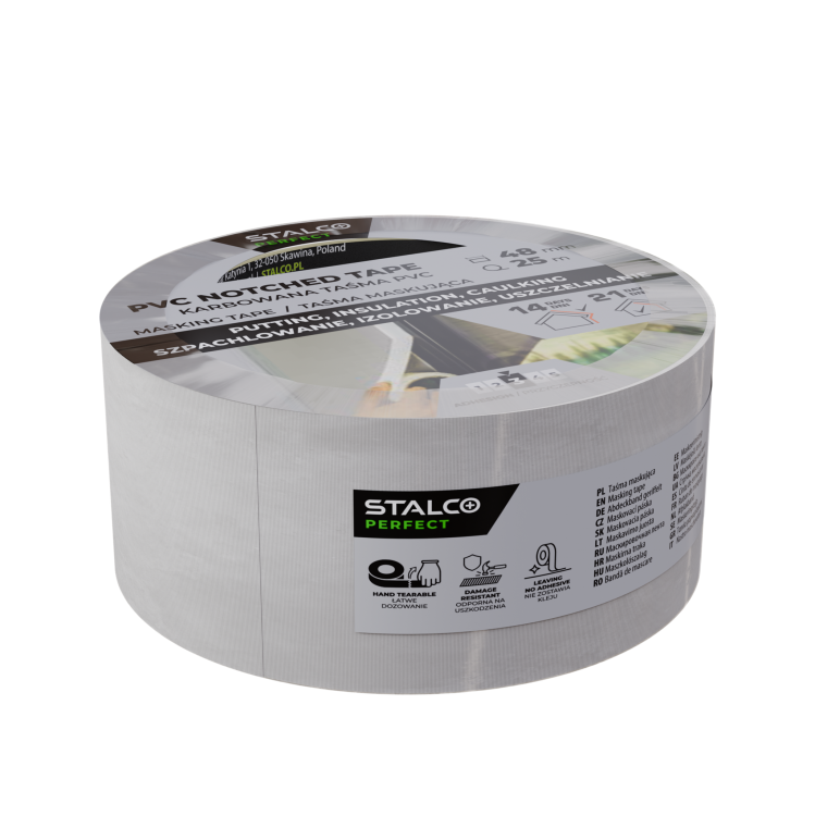 Taśma maskująca PVC karbowana 48mm x 25m STALCO PERFECT S042238348