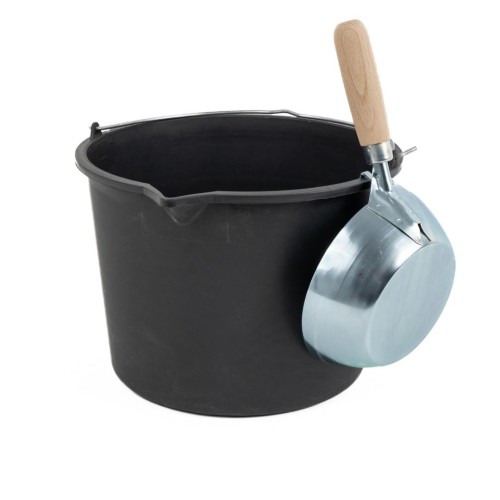Kubala Czerpak murarski metalowy ocynkowany uchwyt bukowy Ø 170 mm, 0,9 l