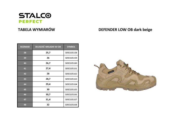 Półbut DEFENDER LOW OB ciemny beż roz.42 STALCO PERFECT S092105162