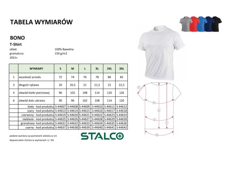 T-shirt męski BONO szary L STALCO S-44615