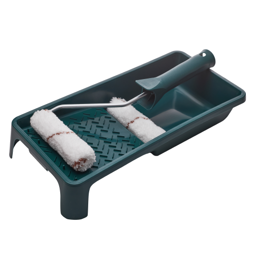 Zestaw malarski: kuweta (150x290)+rękojeść (6/100)+mikrofaza (100mm)x2 WOOD STALCO S-38917