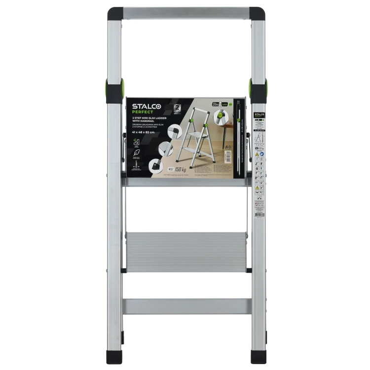 Drabina składana MINI SLIM 2-stopnie z uchwytem STALCO PERFECT S020140502