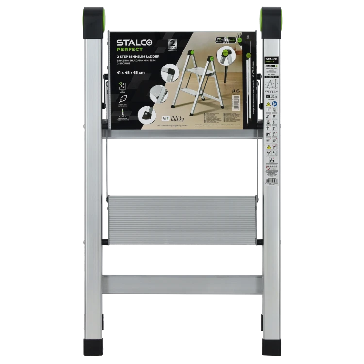 Drabina składana MINI SLIM 2-stopnie bez uchwytu STALCO PERFECT S020140402