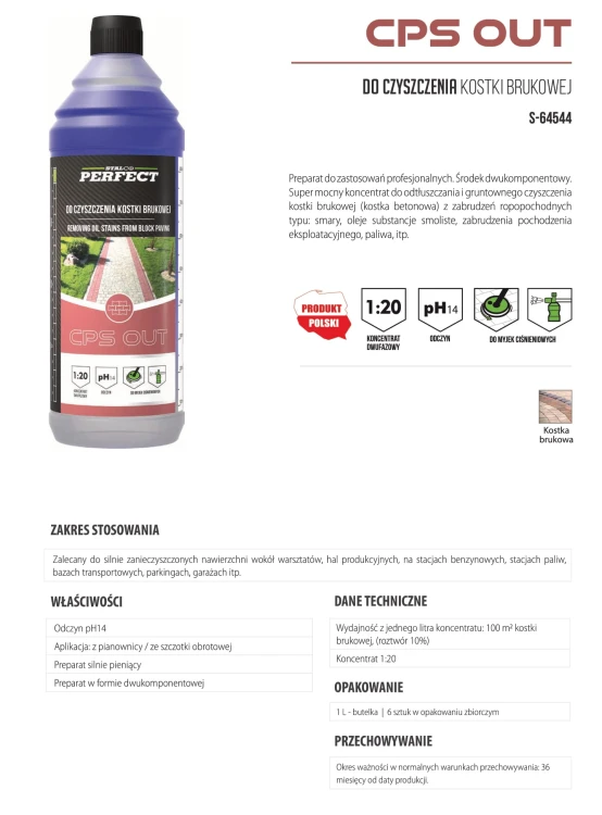 Koncentrat do czyszczenia kostki brukowej 1L STALCO PERFECT S-64544