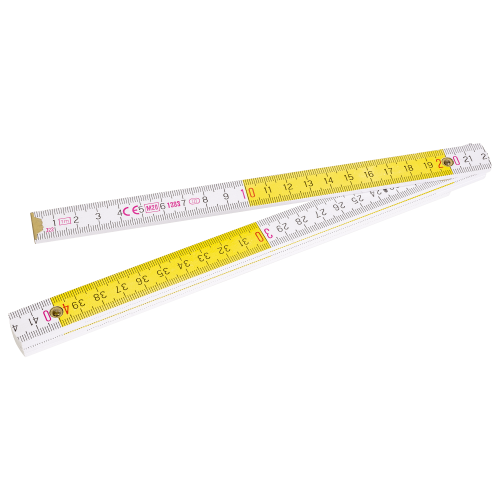 Miara składana drewniania 1m biało-żółta STALCO PERFECT S-65401