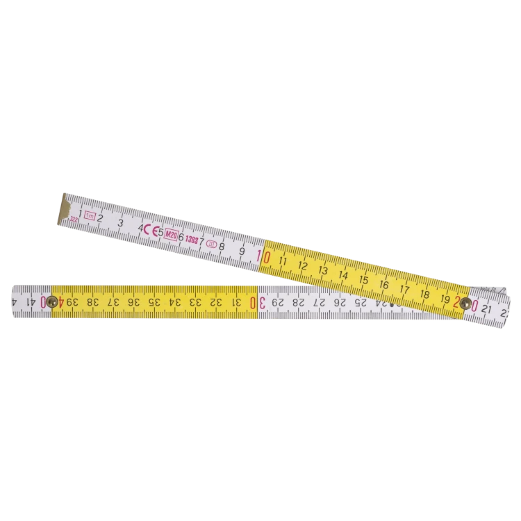 Miara składana drewniania 1m biało-żółta STALCO PERFECT S-65401