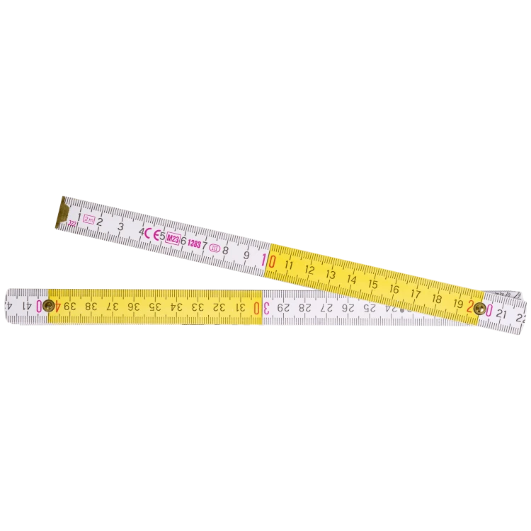 Miara składana drewniania 2m biało-żółta STALCO PERFECT S-65402