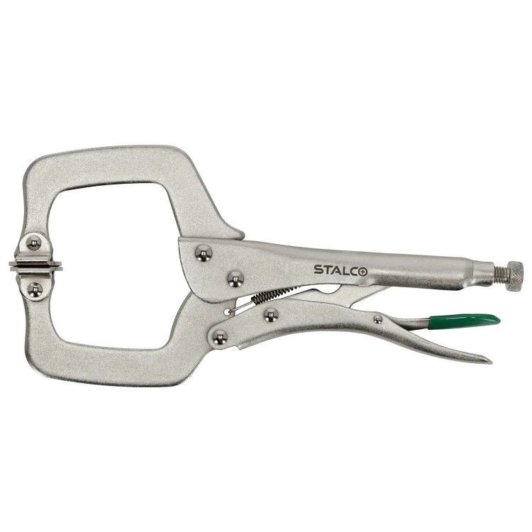 Szczypce spawanicze klamrowe, zatrzaskowe, wachliwe końcówki 280mm STALCO S011914305