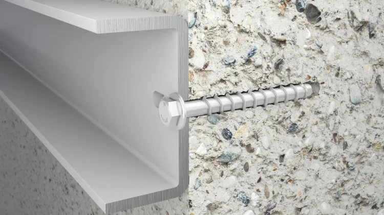 Wkręt do betonu w ocynku płatkowym z łbem heksagonalnym hartowany indukcyjnie R-HLX-HF-ZF 8/10.4x100 mm