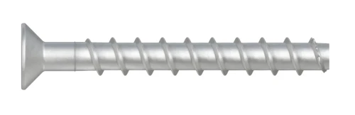 Wkręt do betonu w ocynku płatkowym z łbem stożkowym hartowany indukcyjnie R-HLX-CS-ZF 8/10.4x100 mm