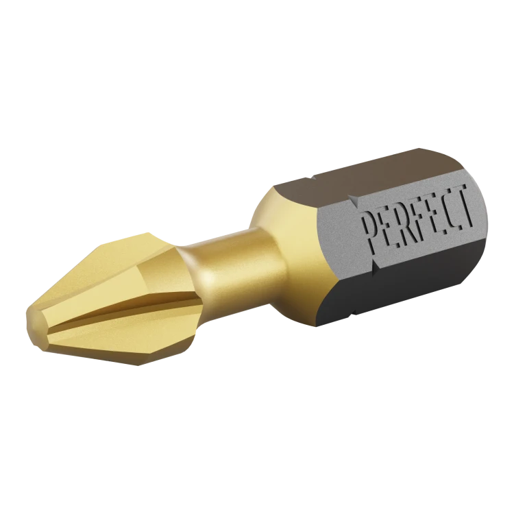 Końcówka bit 1/4” Phillips PH2x25mm titanium do wkręt. STALCO PERFECT S-66302