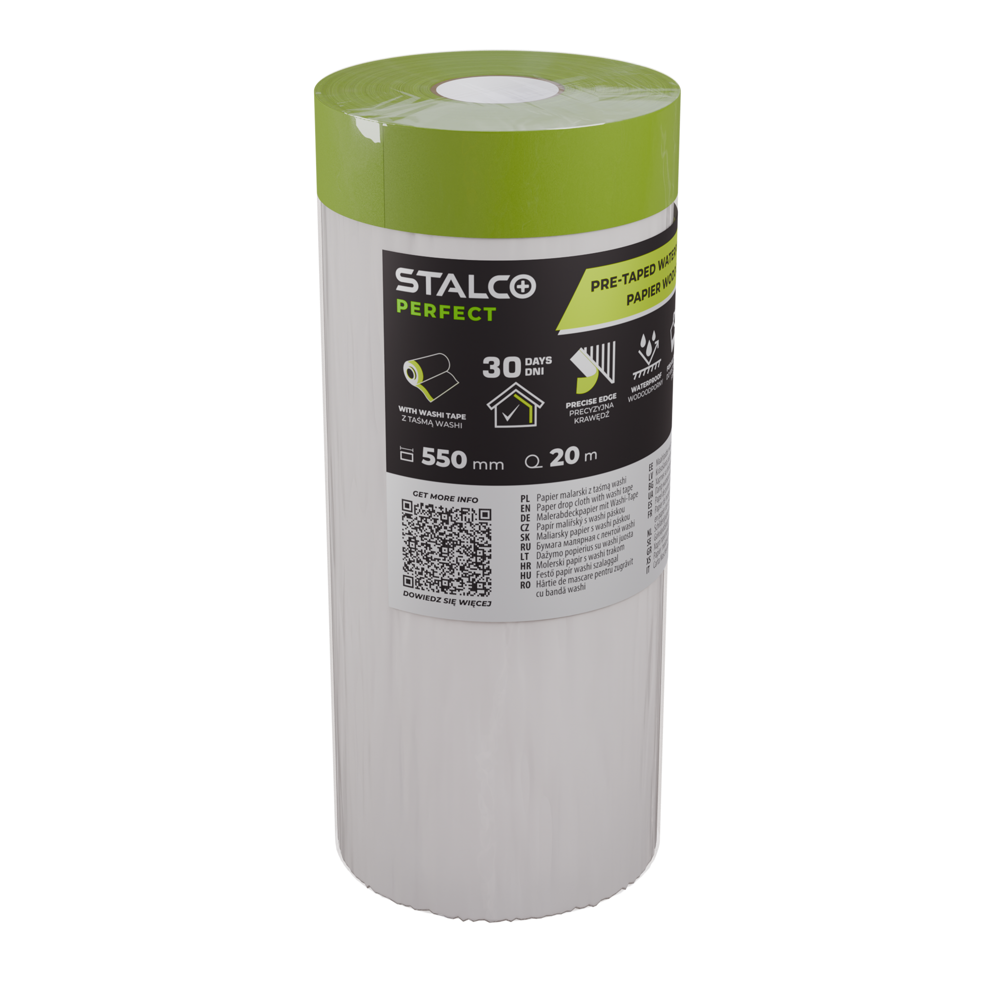 Papier wodoodporny z taśmą washi 550mm x 20m STALCO PERFECT S043147605
