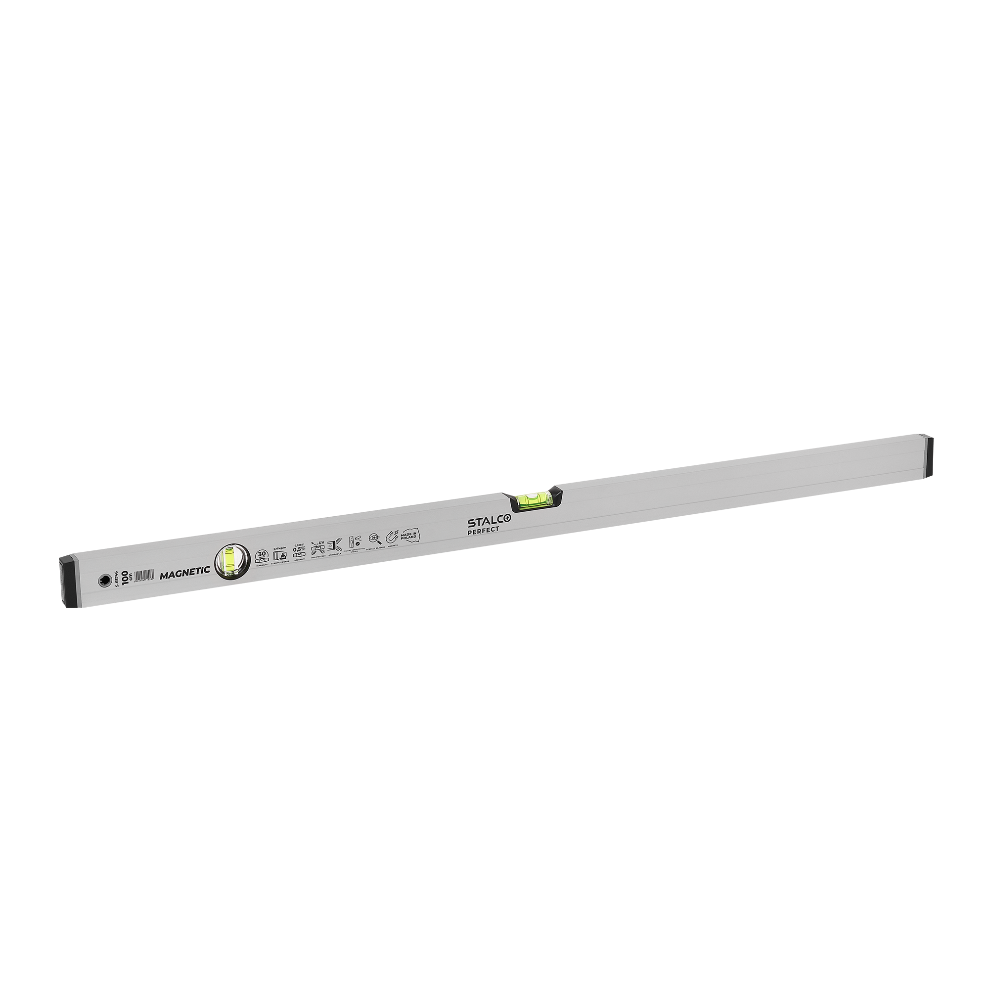 Poziomnica aluminiowa anodowana z magnesem 100cm STALCO PERFECT S-65746