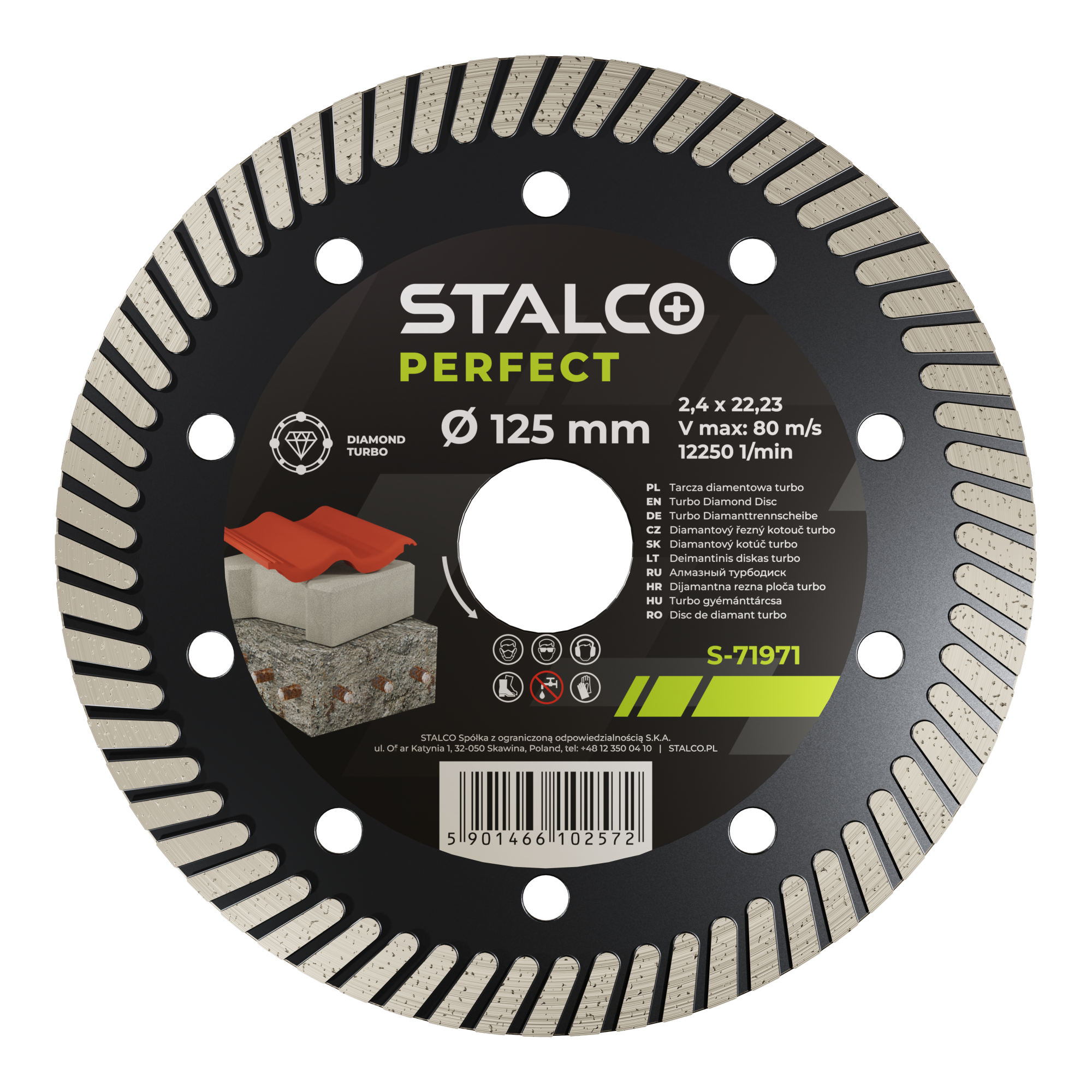 STALCO TARCZA DIAMENTOWA 115mm TURBO  "PERFECT"  S-71969