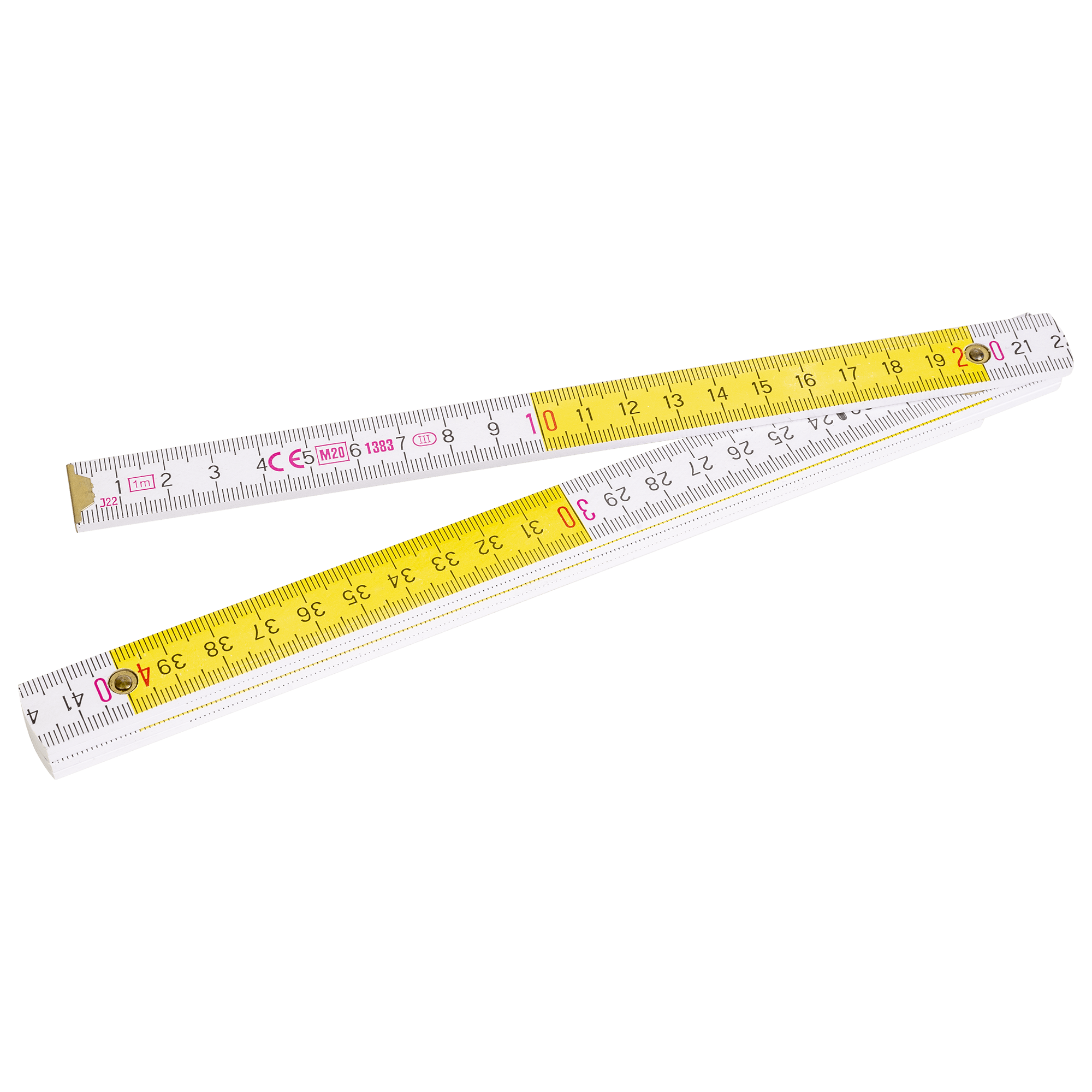 Miara składana drewniania 1m biało-żółta STALCO PERFECT S-65401