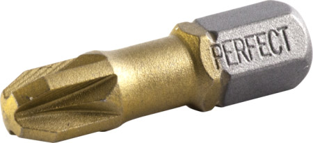 Końcówka bit 1/4” Pozidriv PZ1x25mm titanium do wkręt. STALCO PERFECT S-66311